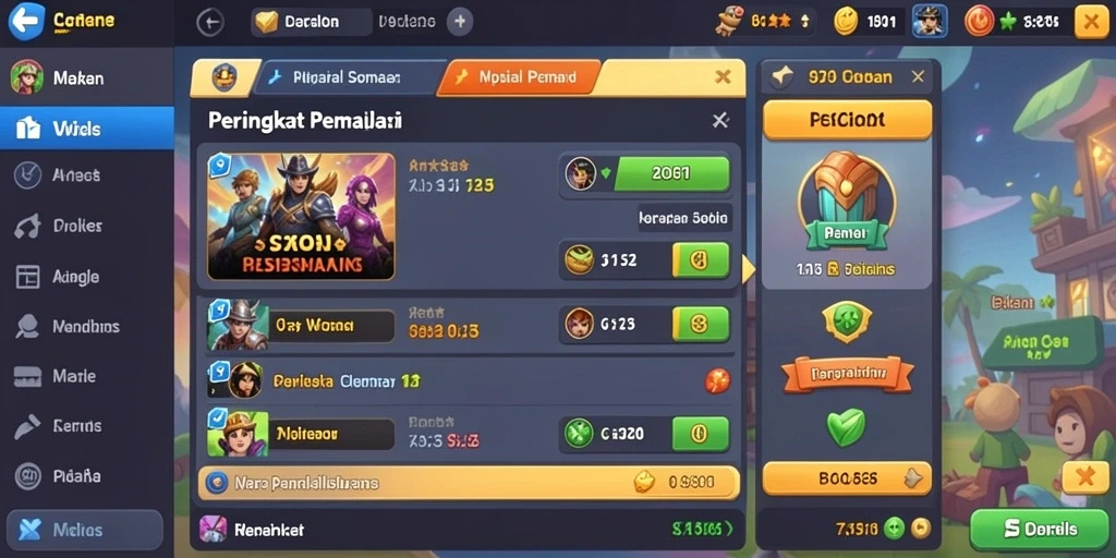 Pengguna dapat melihat leaderboard dan prestasi.